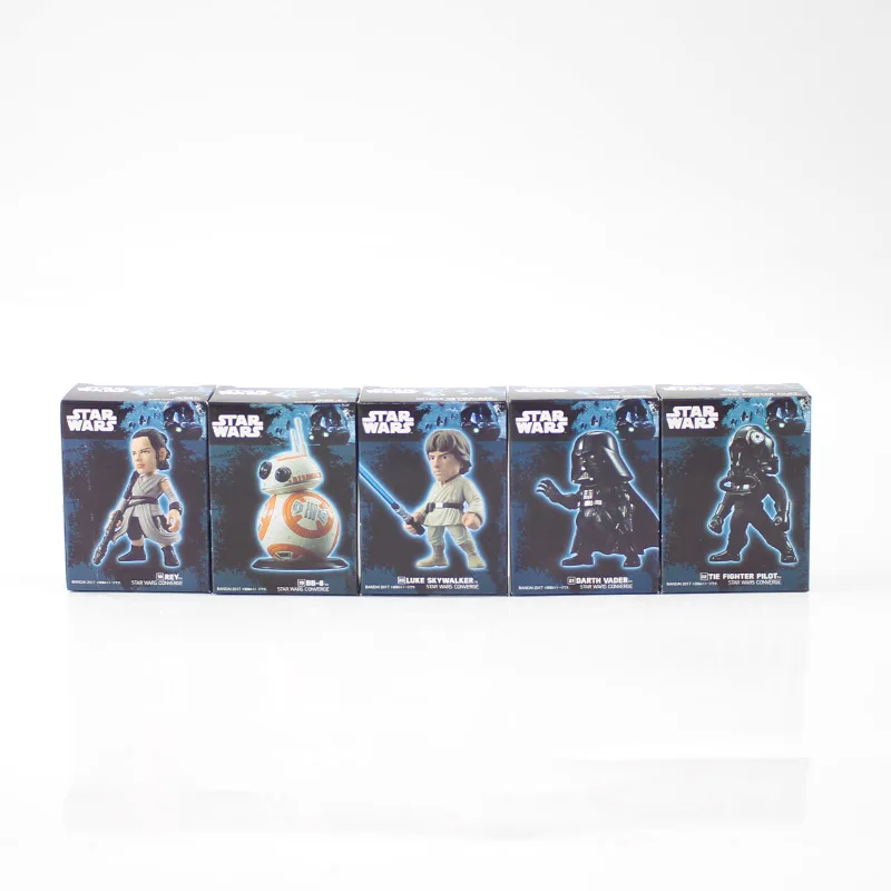 B With Box 4 шт. 5 шт. Звездные войны Дарт Вейдер Мастер Йода R2-D2 робот белые солдатики ПВХ Фигурки Модель Коллекция игрушек отличный подарок для детей - Цвет: B With Box
