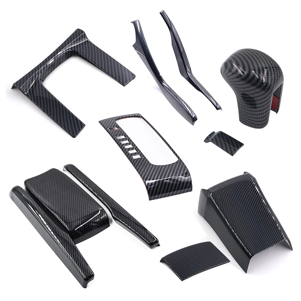 

11Pcs Carbon Fiber Car Gear Panel Trim Shift Panel Central Armest Box Decor Cover for Honda Civic 10th 2016-2020 Car Accessories