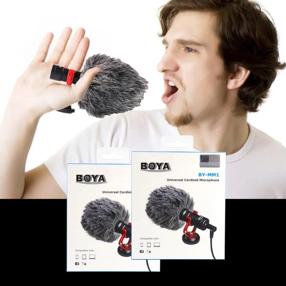 BY MM1 компактный микрофон Cardiod в форме дробовика Запись видео для смартфона DSLR