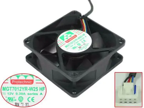 MAGIC MGT7012YR-W25 HF DC 12V 0.39A 70x70x25 мм 4 провода