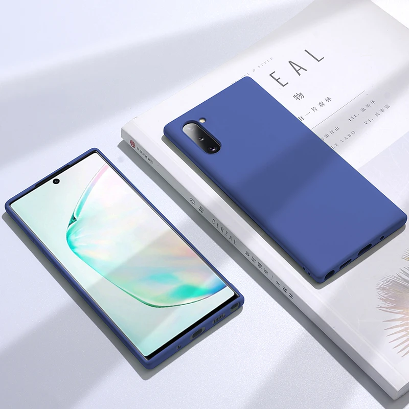 Тёмно-синий Для samsung Galaxy Note 10 чехол Note 10 Plus жидкий Силиконовый ТПУ карамельного цвета чехол для samsung Galaxy Note 9 8 10 Pro Чехол - Цвет: Тёмно-синий