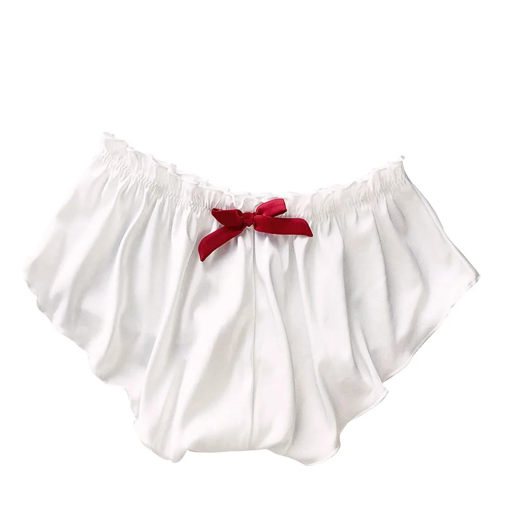 

Women's Panties Silk Satin Sexy Flowers Floral Lace Pajamas Ladies Fashion Solid Underwear Shorts Briefs S-XXXL