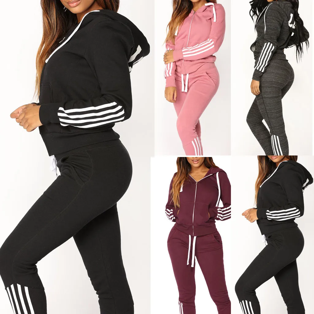 Autumn winter sport suit women set Tracksuit sportwear Women casual 2pcs knitted Nice quality |