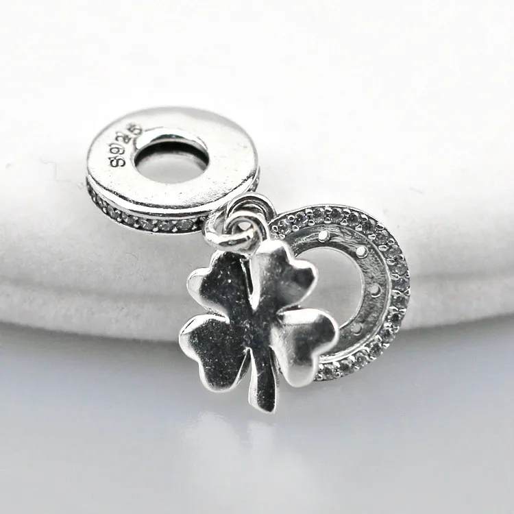 Подвеска из настоящего стерлингового серебра 925 пробы четырехлистный клевер и
