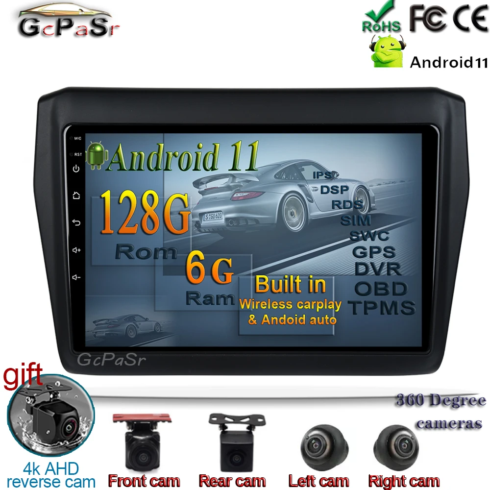 6 + 128G 9 ''Android 10 автомобильный стерео Мультимедийный Плеер для Suzuki Swift 2017 2018 2019