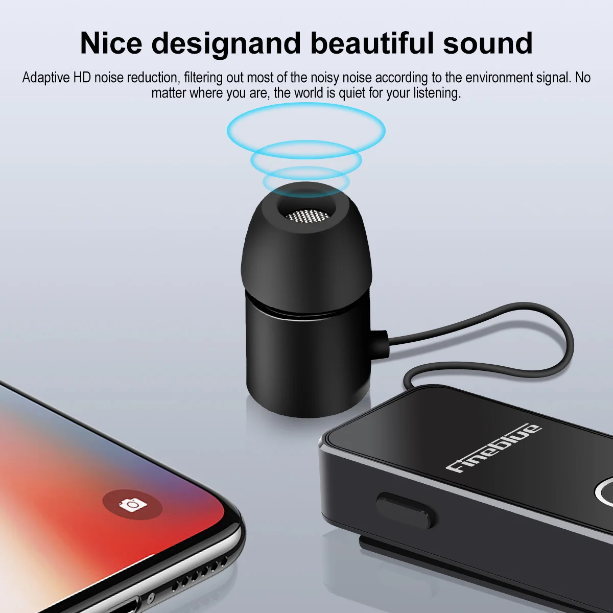 Беспроводные bluetooth-наушники FineBlue F2Pro высокопрочные наушники-вкладыши с зажимом