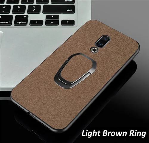 Чехол для телефона meizu 16xs 16s 16x note 9 держатель кольцо CBumper задняя крышка для meizu 16 16th чехол - Цвет: Light Brown ring1020
