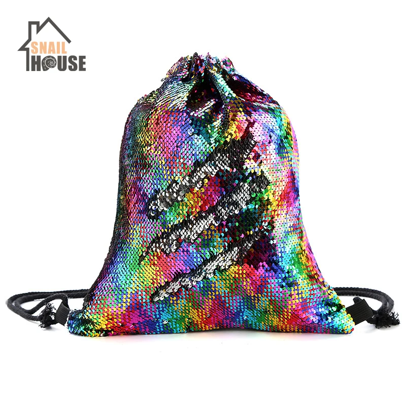 Snailhouse спортивная сумка с блестками в виде русалки цветной рюкзак на шнурке для