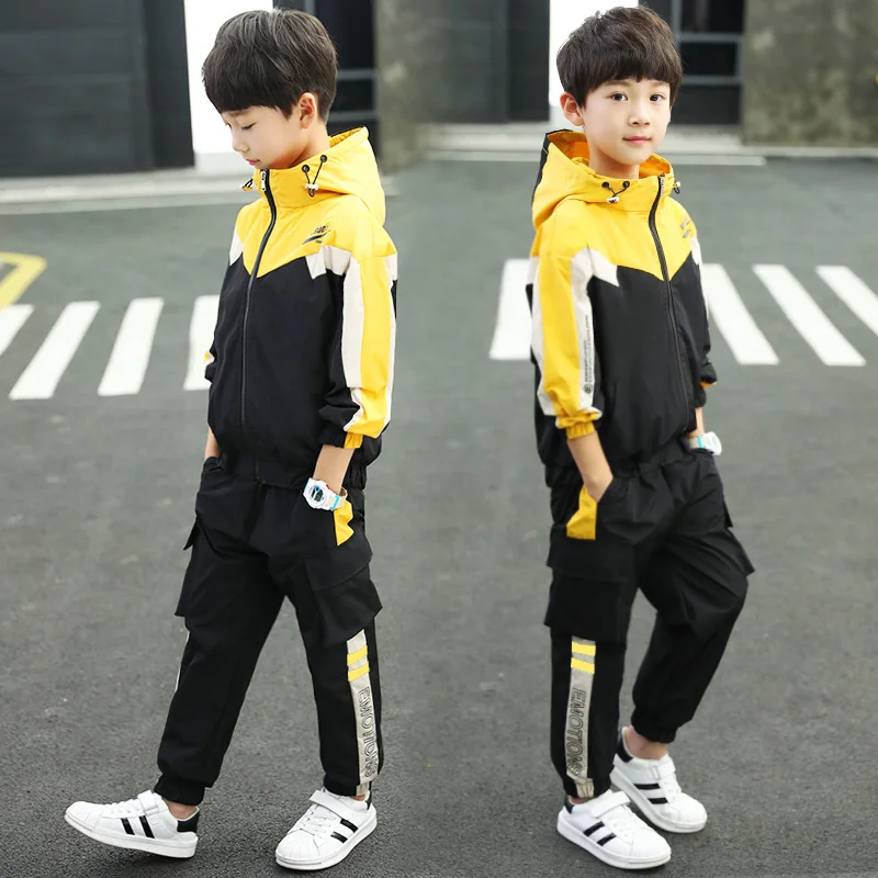 Boys Sportswear Spring Autumn Casual Toddler Teens Clothes Long Sleeve Coat Pant Children Clothing Set Kids Tracksuits |
