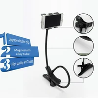 flexible 360 rotation clip mobile mobile phone holder lazy bed desktop bracket mount stand phone clip holder