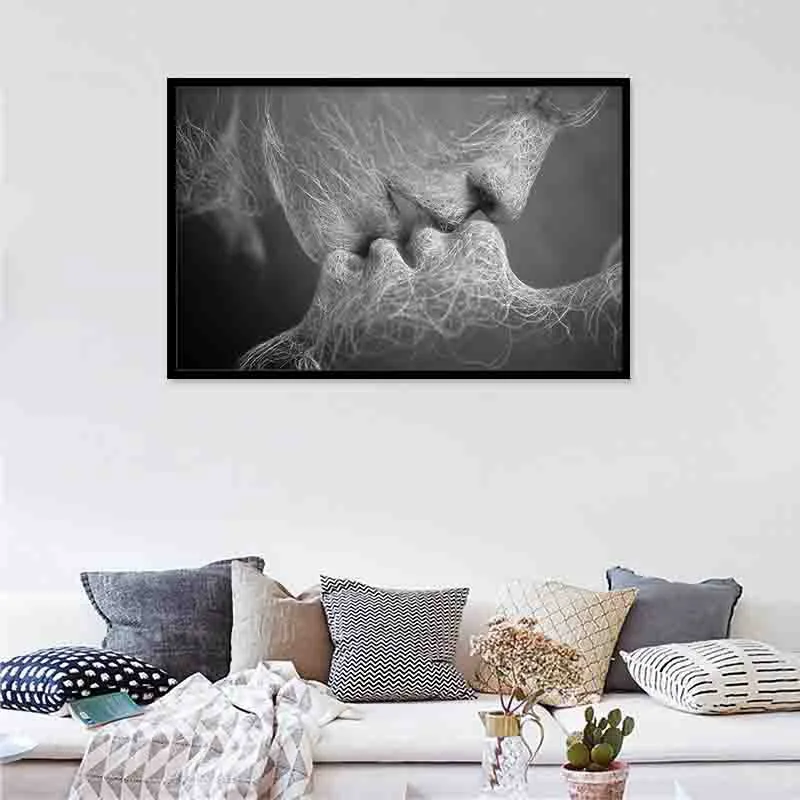 Люди целующиеся холст влюбленные поцелуй Картина для дома украшение без рамки