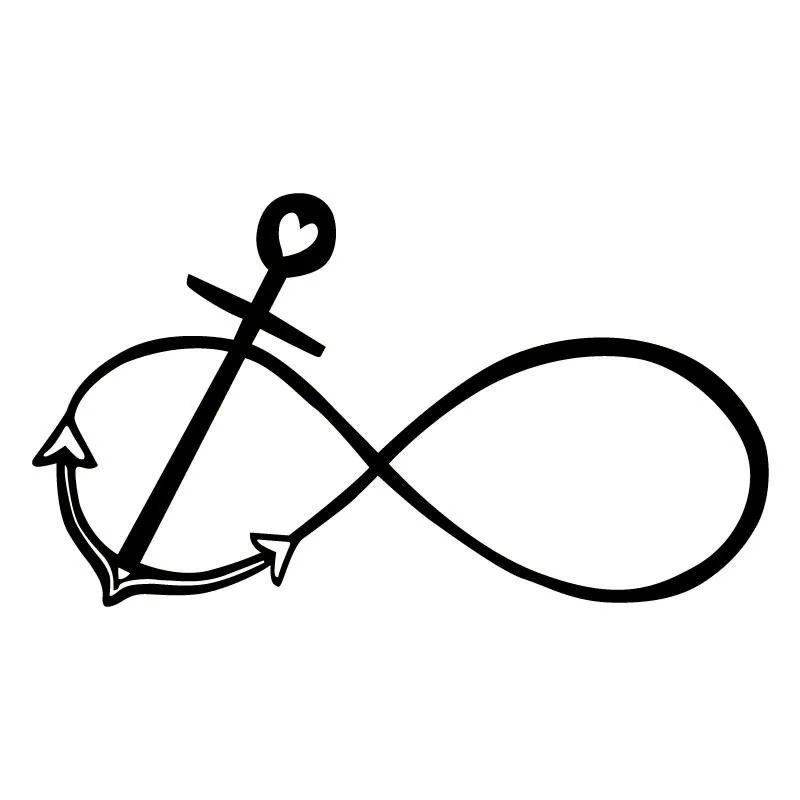 

Автомобильная наклейка с логотипом знака бесконечности, якорь, модная наклейка, декоративная наклейка, Черная/серебристая, 14 см * 7,9 см