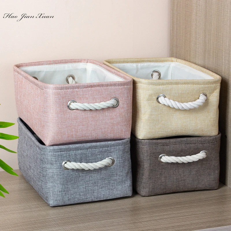 

Cotton baskets and folded linen for children, sorting boxes for toys and clothes for miscellaneous items, Closet Storage bags