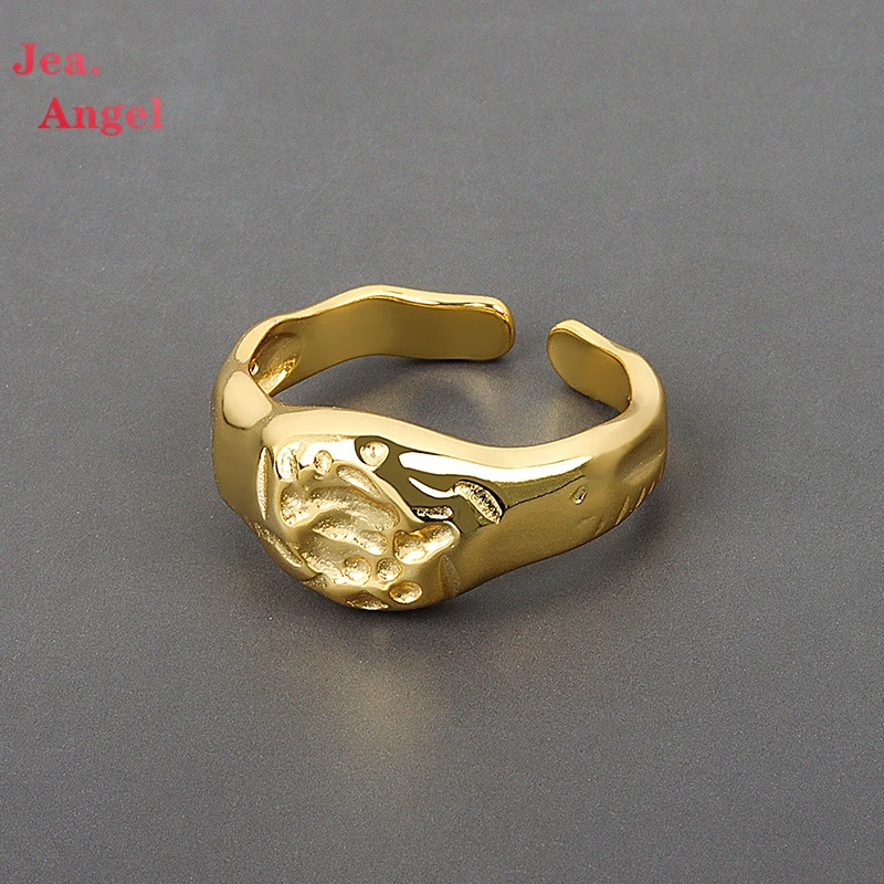 

Jea.Angel INS 2021 Новое поступление 925 серебряное минималистичное модное Открытое кольцо неправильной формы для женщин