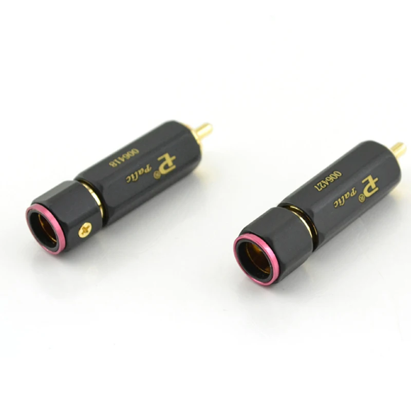 4 pcs hifi audio gold plated lock rca lotus plug signal line plug hi-end RCA connector plug for diy RCA interconnect cable