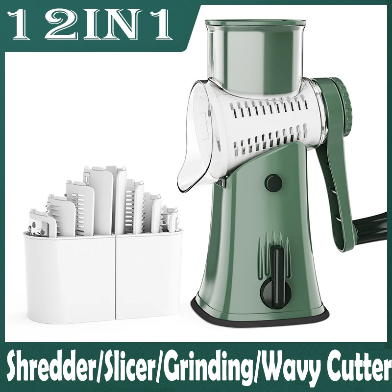 

12 In 1 Vegetable Cutter Slicer Multifunctional Manual Vegetable Chopper with 10 Blades Fourth Generation Newest Kitchen Gadgets