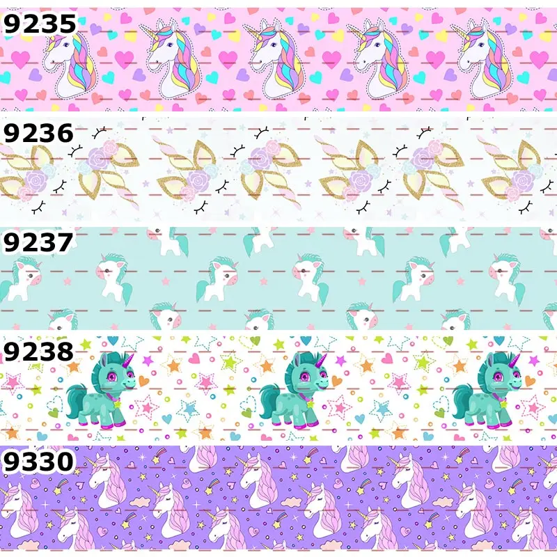 Новый 50 ярдов фантастические Единорог напечатан Grosgrain ленты атласные DIY