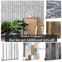 hot selling distressed wood panel peel and stick wallpaper self adhesive removable wall stricks covering vintage home decoration