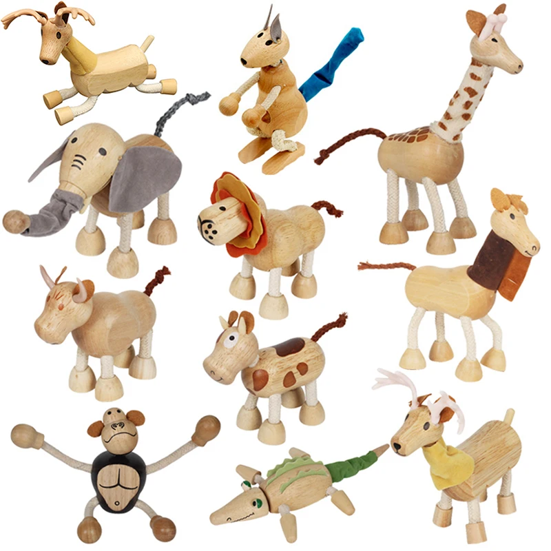 

Детская модель диких животных, модель куклы, игрушка, слон, обезьяна, корова, жираф, Лев, тигр, медведь, деревянная обучающая игрушка для дете...