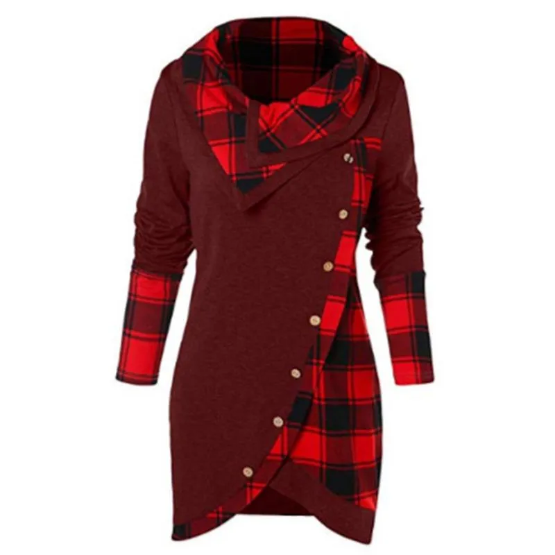 UIDEAZONE клетчатый шарф женская рубашка лоскутные куртки длинный рукав шотландская