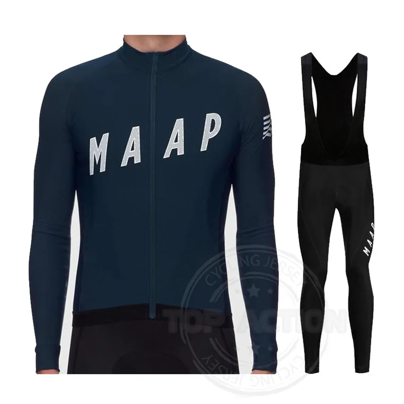 

2022 MAAP Autumn Long Sleeve Cycling Jersey Set Bib Gel Pants Suit Ropa Ciclismo Bicycle Wear MTB Bike Jersey Men's Cycling Kit
