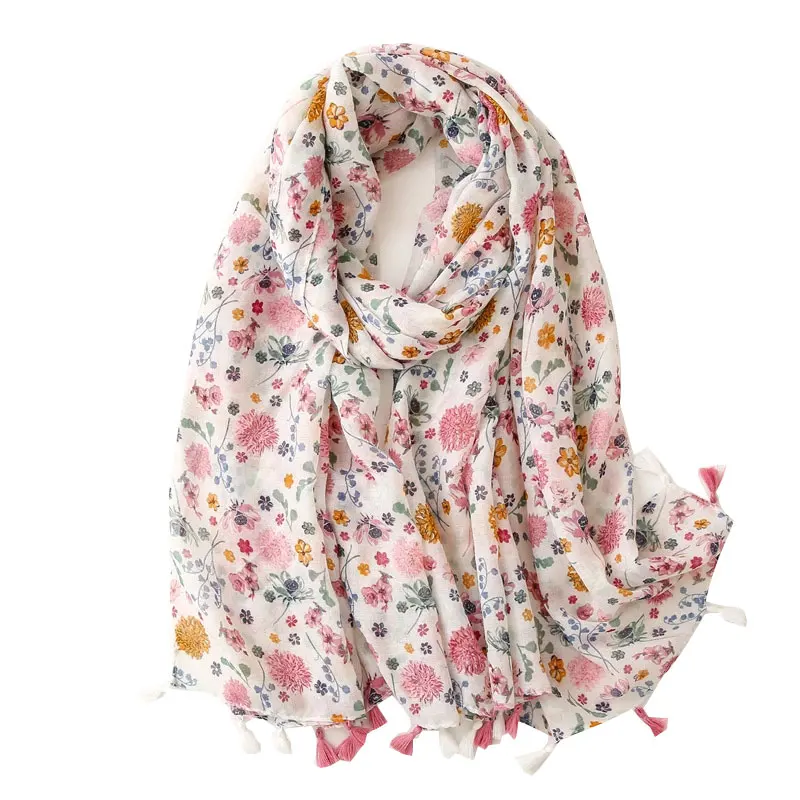 

Luxury brand Soft cotton Handfeeling scarves Summer Women Shawl Printing Hijab Scarf Wholesales Pashmina Female Bandana 2022