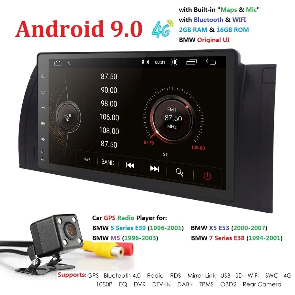 Hizpo 9 дюймов 1024x600 HD сенсорный экран 1 din Android 0 Автомобильный мультимедийный Радио