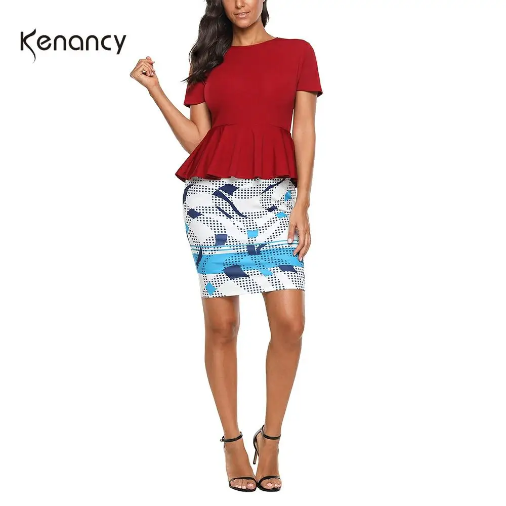 Женский комплект из двух предметов Kenancy топ с коротким рукавом и цветочным