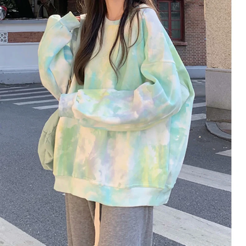 

Свитер с круглым вырезом Женский Осенний корейский 2021 новый дизайн ощущение нишевой жареной уличной свободной куртки с длинным рукавом