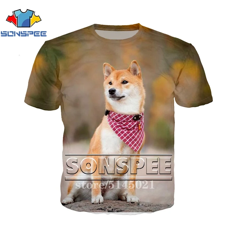 SONSPEE 3D принт Для мужчин Для женщин забавные Собаки Уход за кожей лица shiba Inu Doge Повседневное с О-образным вырезом Harajuku футболка Летняя футболка Молодежные Топы T011