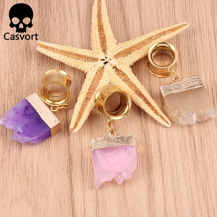 Casvort 2 шт. пирсинг Смолы Болтаются беруши и туннели ювелирные изделия для тела винт ушные датчики пара расширитель