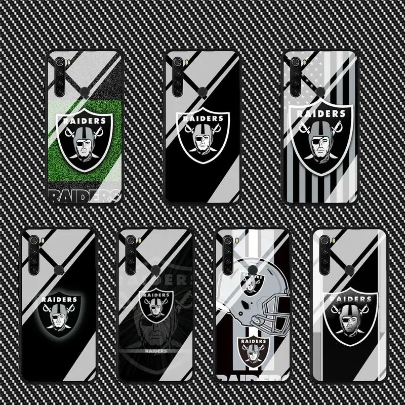 

Oakland Raiders Phone Case For Xiaomi Mi 6 8 8Lite For Redmi 6 Note7 Glass Coque Cover