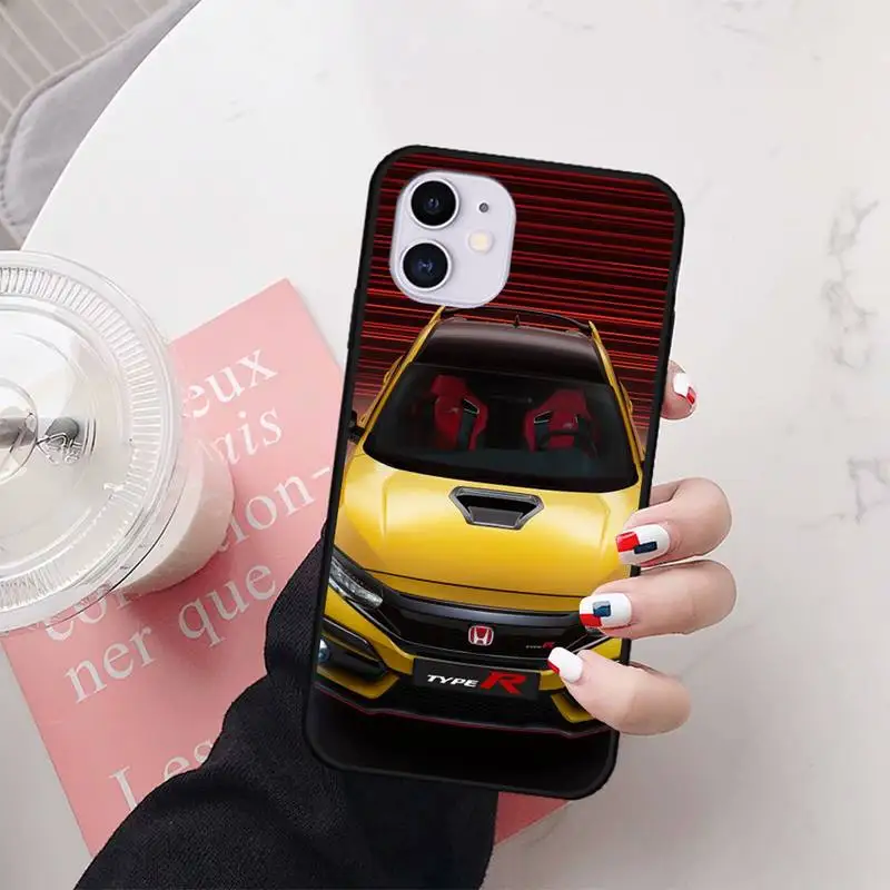 

Car Brand For HONDA Phone Case Black TPU Soft For IPhone 12 11 PRO MAX X XS XR 6S 7 8 PLUS SE Cases Cover