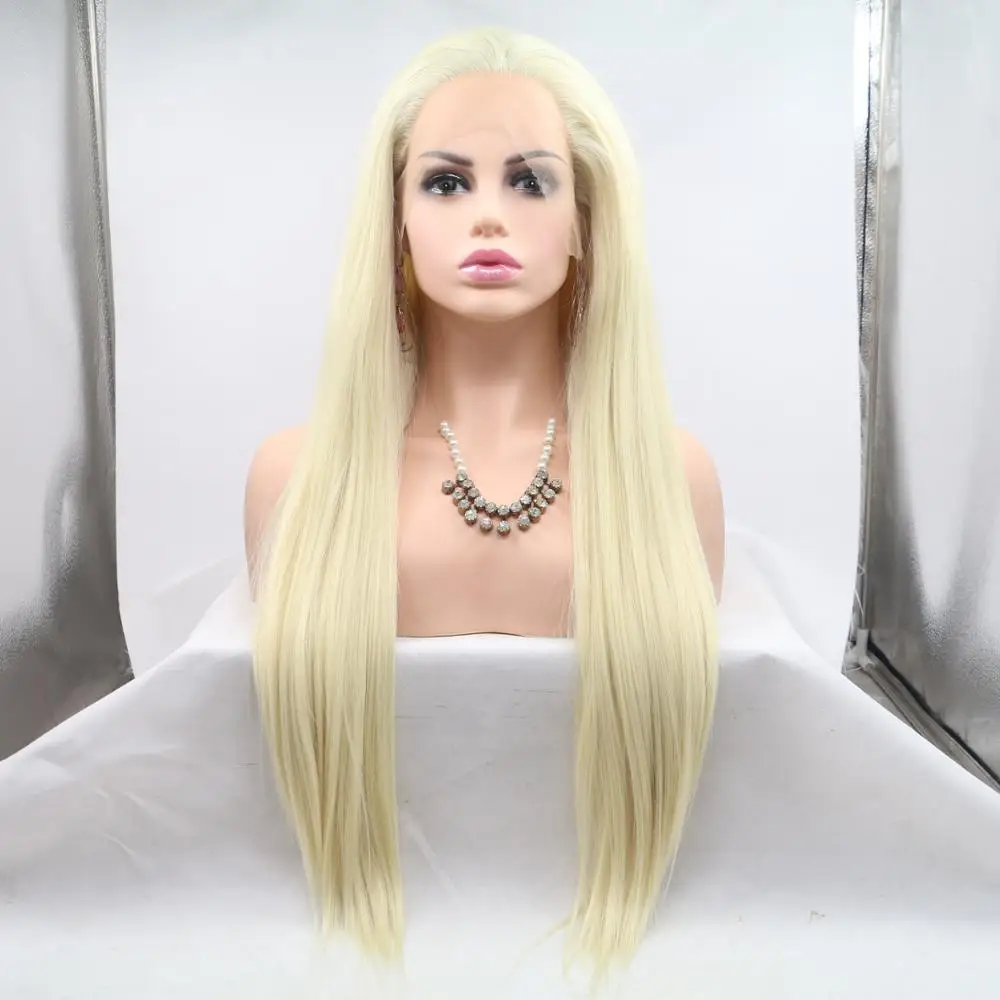 Long Straight Hair Blonde Lace Wigs Ombre Colored Wig Synthetic Front for Black Women Ladies | Шиньоны и парики