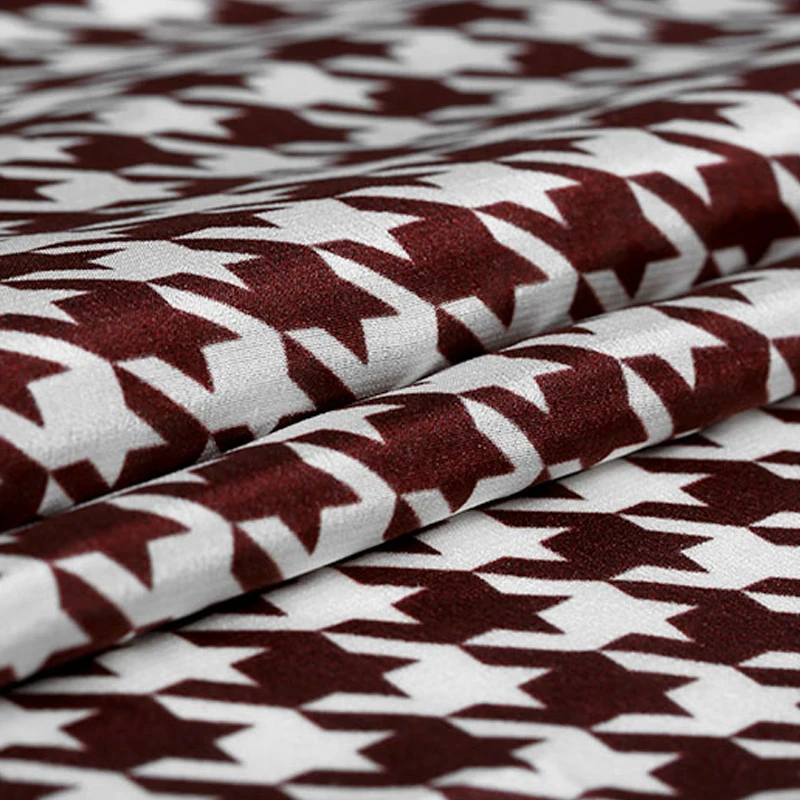 Шоколад плед ржанка цифровая картина креп Крепдешин шелковой ткани для летнее