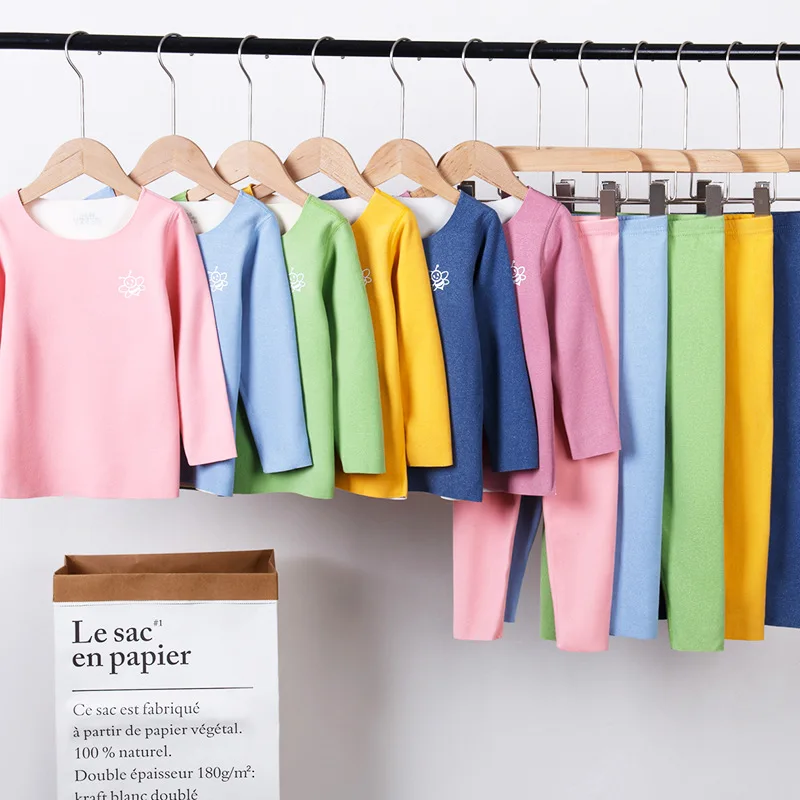 

Family Matching Clothes for Pajama Sets Baby Sleepwear 2pcs Teens Girls Fleece Underwear Tops+Pant Autumn New Children Homewear