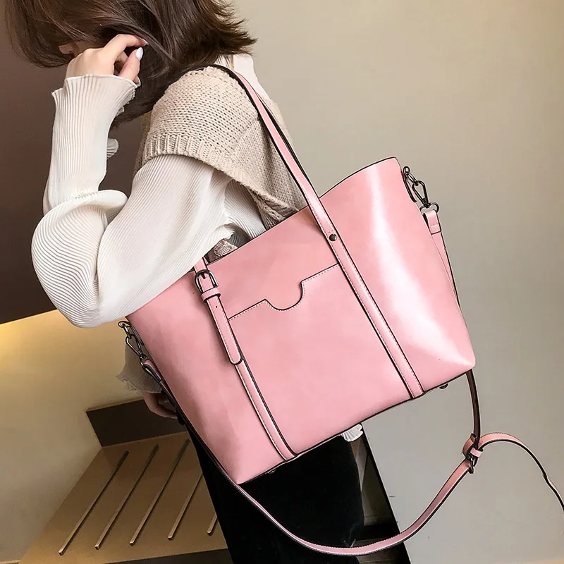 Большая сумка через плечо из искусственной кожи модная Повседневная