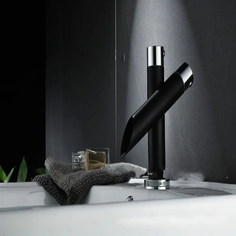 

European style basin hot and cold faucet black tree branch faucet double handle single hole faucet washbasin faucet
