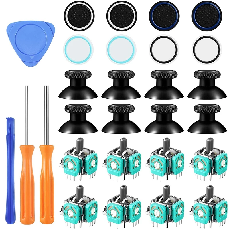 

28-Piece Joystick Repair Kit Game Controller Replacement Kit Compatible with for Ps3/Ps4/ 360/ One