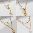 Богемное ожерелье для женщин многослойное ожерелье панк металлическое ожерелье женские ювелирные изделия Многослойные аксессуары для девушек одежда aesth