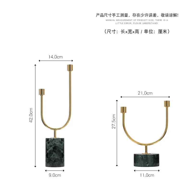 Современный Мраморный подсвечник роскошный геометрический романтический
