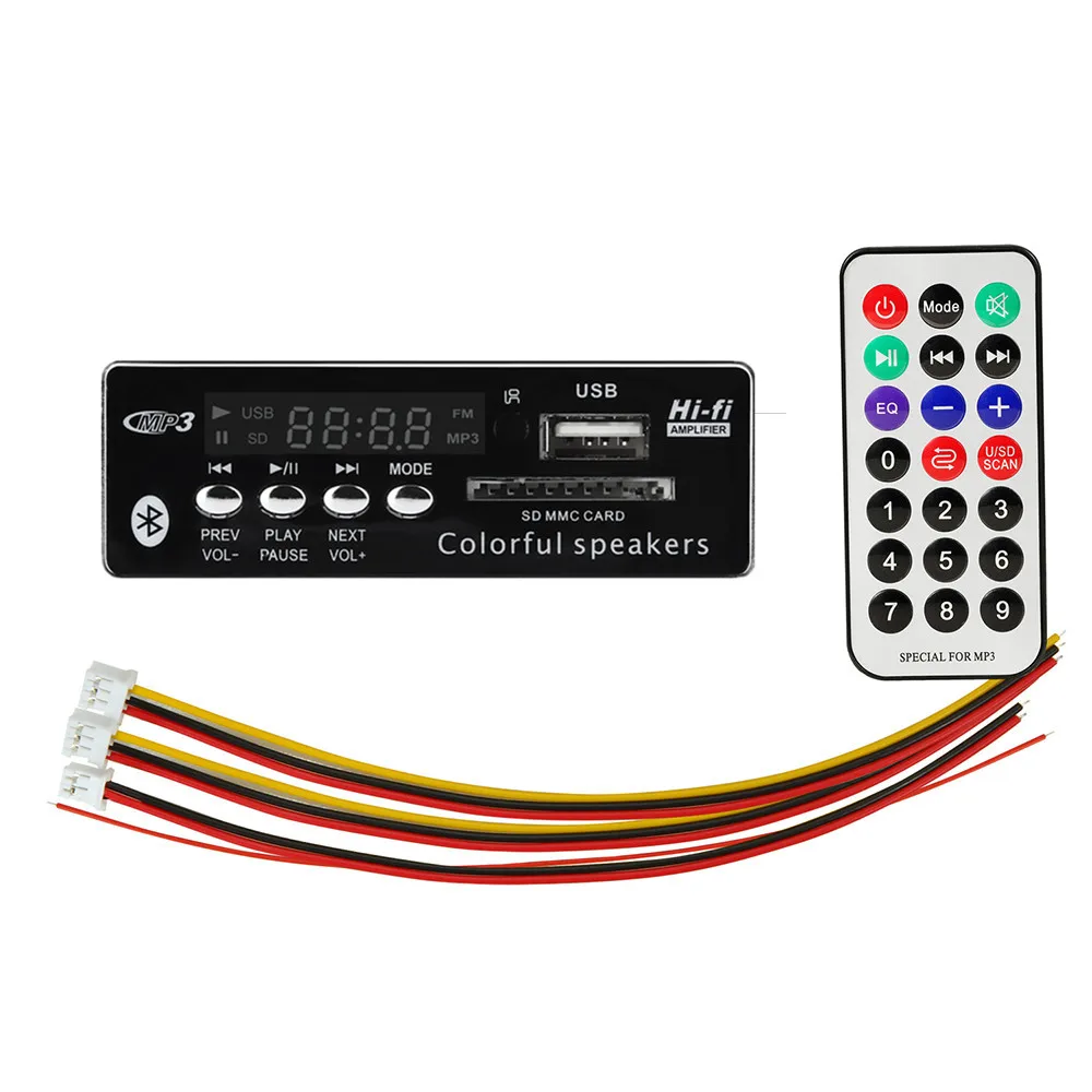 Автомобильный аудио USB TF FM радиомодуль ARuiMei беспроводной Bluetooth 6V 12V MP3 WMA декодер