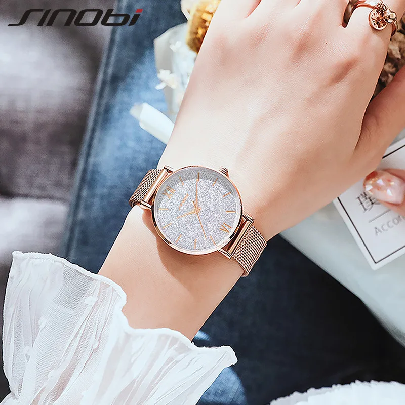 Часы наручные Sinobi Женские кварцевые Популярные Роскошные модные с изображением