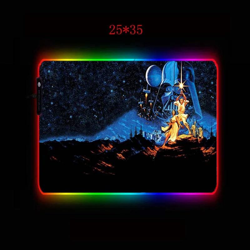 Yuzuoan Звездные войны RGB светодиодный 7 цветов подсветка большой игровой коврик для