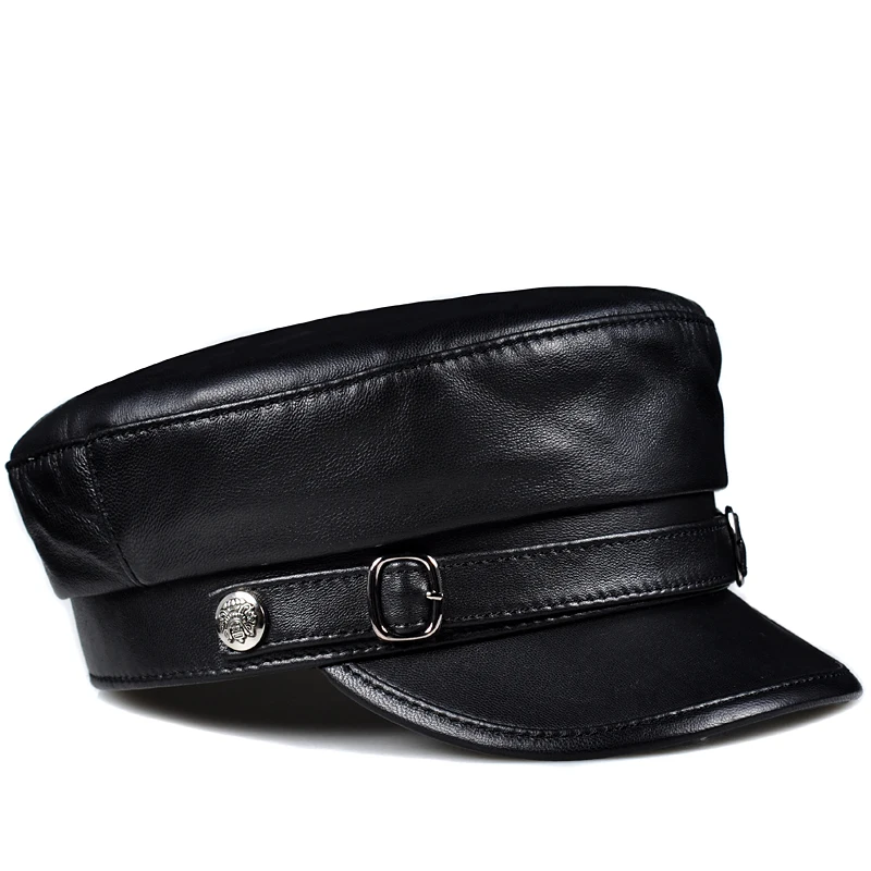 Pudi man Натуральная овечья кожа военная шапка Кепка для мальчиков новый стиль