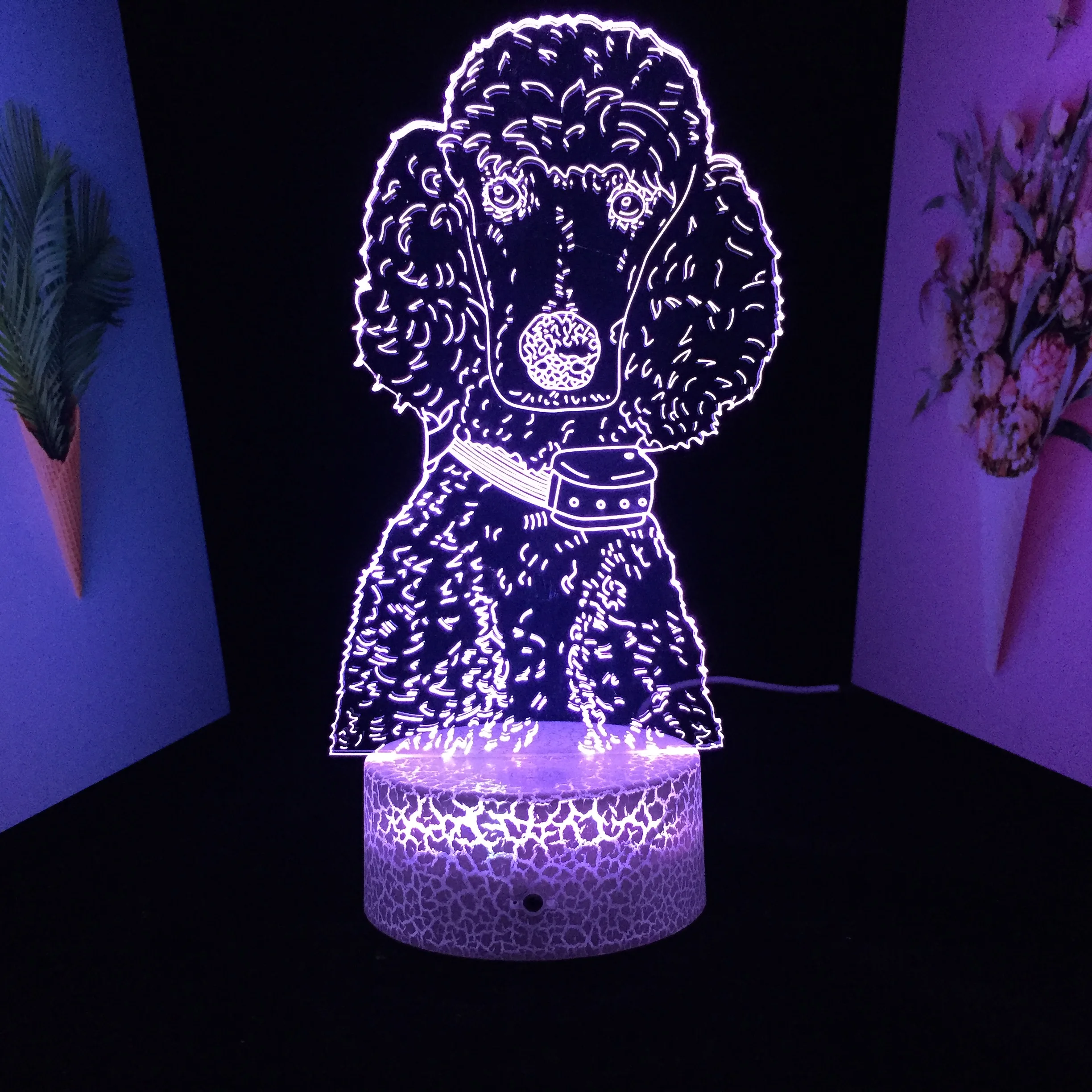 

Серия животных, узор щенка, акриловая световая направляющая пластина, 7 цветов, изменение цвета с пультом дистанционного управления, визуал...