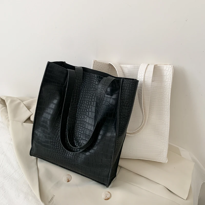 

Leather bag Crocodile Design Handbags For Women 2021 Large-capacity Shoulder Crossbody Bucket bag PU Leather Female Travel Tote