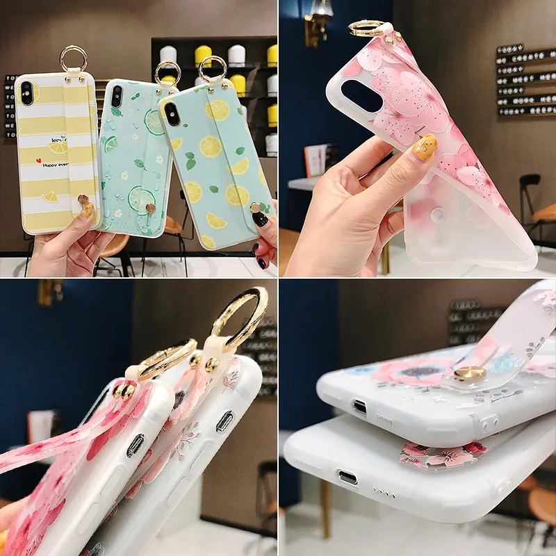 Для iphone 7 8 6s plus чехол для XR X Xs max ремешок на запястье Мягкий ТПУ винтажный