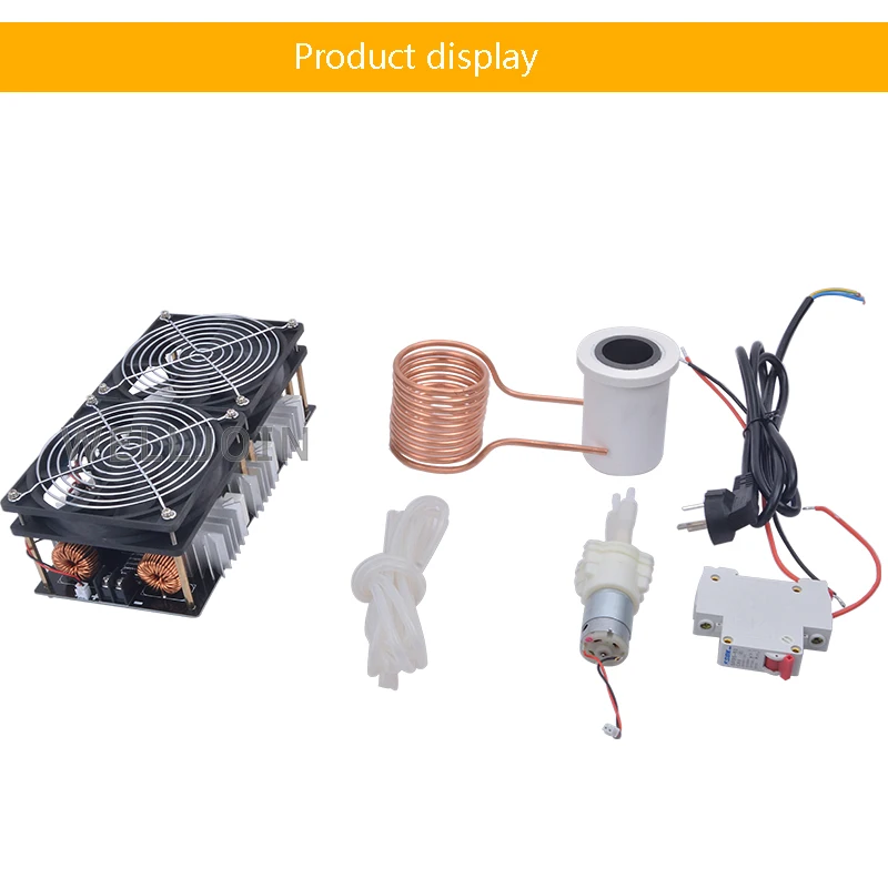 

2500W ZVS Induction Heater Induction Heating PCB Board Heating Machine Melted Metal + Coil Mayitr+ Crucible+Pump+Ppower Supply