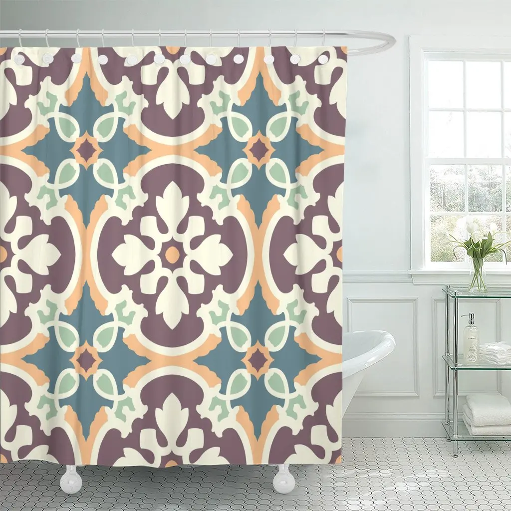 Красочные парча Винтаж цветочный узор абстрактный ярко желтый Дамаск душ Шторы